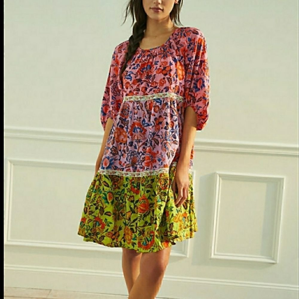 Rare anthropologie Mabel mini dress size M, altered.